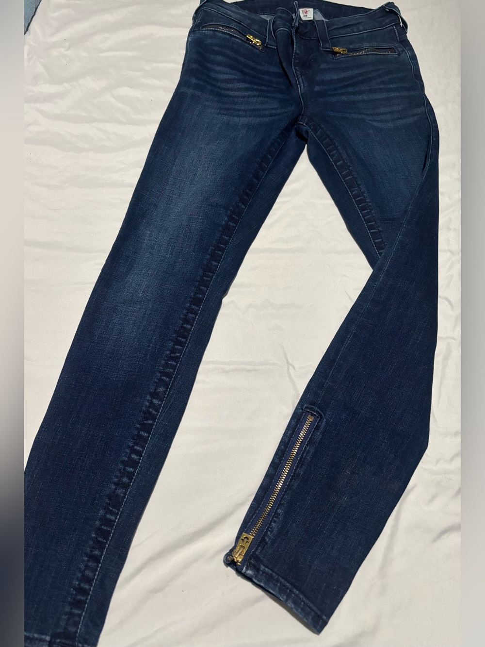 True Religion Dark Indigo Jeans with Red Logo Tag